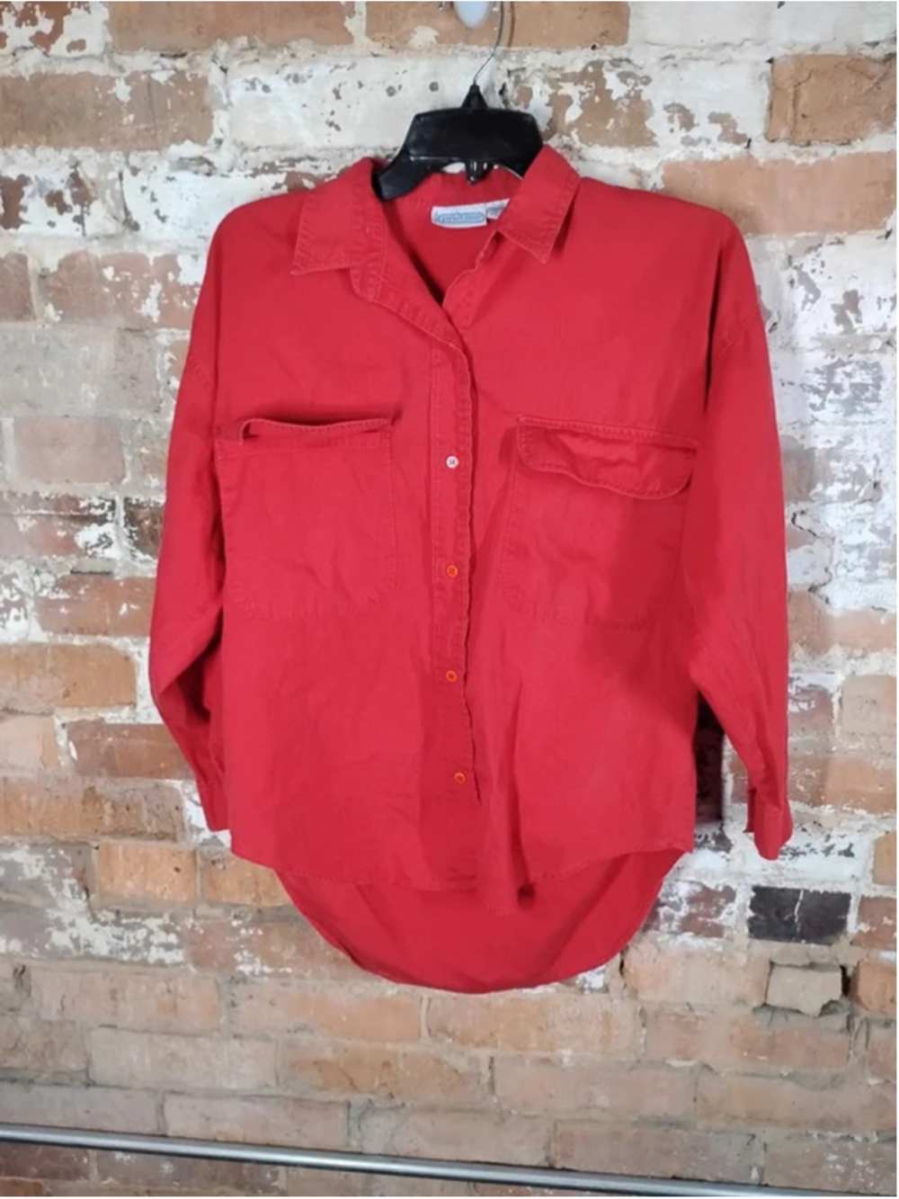 Vintage Pinot Noir Men's Button Up Shirt Red Size S